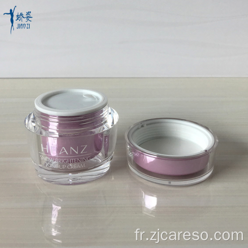 Pot de crème acrylique rose de soins de la peau pour cosmétique